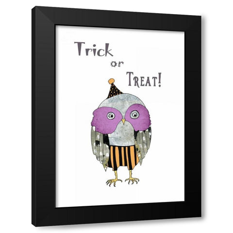 Trick or Treat Owl Black Modern Wood Framed Art Print by Ogren, Sarah