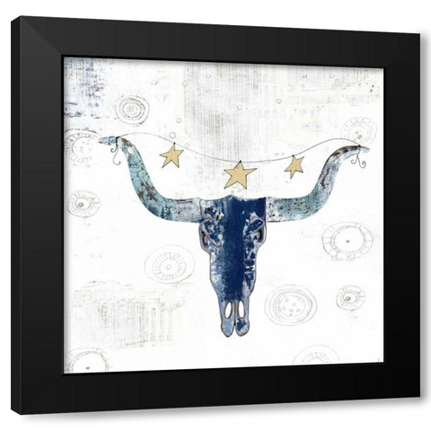 Navy Cow Skull Black Modern Wood Framed Art Print by Ogren, Sarah