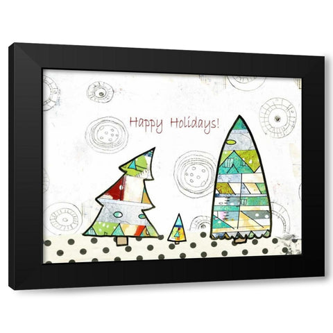 Geometric Trees Black Modern Wood Framed Art Print by Ogren, Sarah