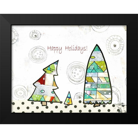 Geometric Trees Black Modern Wood Framed Art Print by Ogren, Sarah