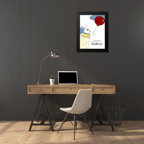Happy Birthday Card Black Modern Wood Framed Art Print by Ogren, Sarah
