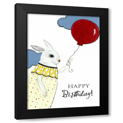 Happy Birthday Card Black Modern Wood Framed Art Print by Ogren, Sarah