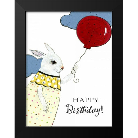 Happy Birthday Card Black Modern Wood Framed Art Print by Ogren, Sarah