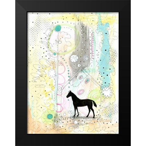 Horse Barn Black Modern Wood Framed Art Print by Ogren, Sarah