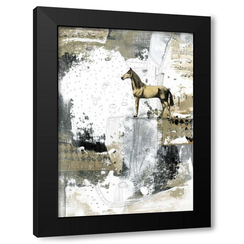 Blonde Horse Black Modern Wood Framed Art Print by Ogren, Sarah