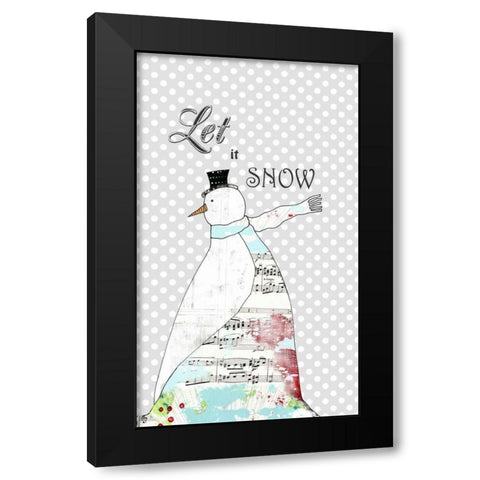 Long Scarf Snowman Black Modern Wood Framed Art Print with Double Matting by Ogren, Sarah
