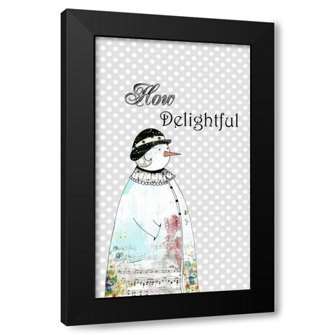 Snow-woman in Cloche Black Modern Wood Framed Art Print with Double Matting by Ogren, Sarah