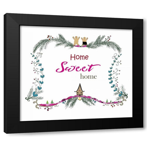 Home Sweet Home Gingerbread Black Modern Wood Framed Art Print with Double Matting by Ogren, Sarah