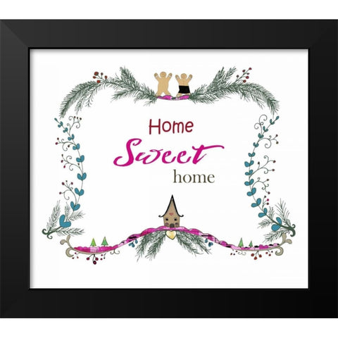 Home Sweet Home Gingerbread Black Modern Wood Framed Art Print by Ogren, Sarah