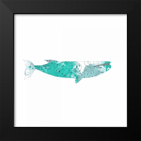 Blue Whale Black Modern Wood Framed Art Print by Ogren, Sarah