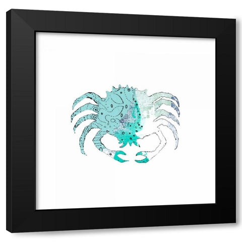 Blue Crab Black Modern Wood Framed Art Print with Double Matting by Ogren, Sarah