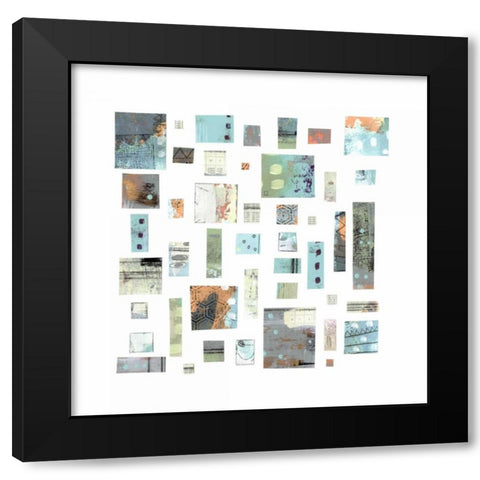Blocks Black Modern Wood Framed Art Print by Ogren, Sarah