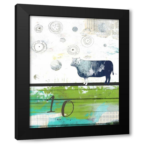 Cow 10 Black Modern Wood Framed Art Print with Double Matting by Ogren, Sarah