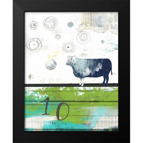 Cow 10 Black Modern Wood Framed Art Print by Ogren, Sarah