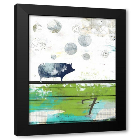 Pig 7 Black Modern Wood Framed Art Print with Double Matting by Ogren, Sarah