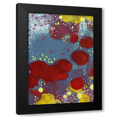 Big Red Flowers Abstract Black Modern Wood Framed Art Print by Ogren, Sarah