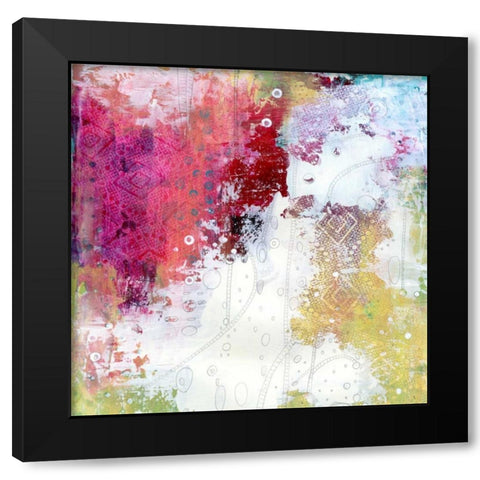 Rainbow Abstract Black Modern Wood Framed Art Print by Ogren, Sarah