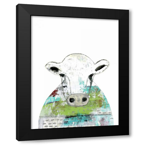 Collage Cow II Black Modern Wood Framed Art Print by Ogren, Sarah