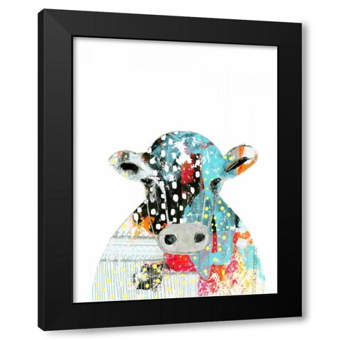 Abstract Cow Black Modern Wood Framed Art Print by Ogren, Sarah