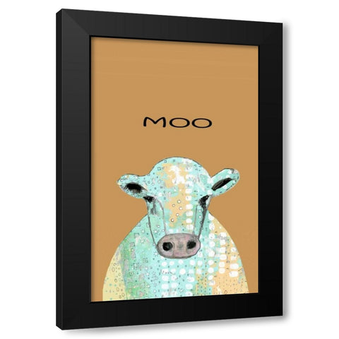 Moo Cow Black Modern Wood Framed Art Print by Ogren, Sarah