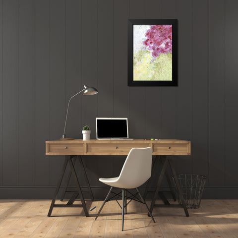 Floral Abstract Black Modern Wood Framed Art Print by Ogren, Sarah