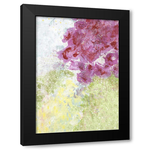 Floral Abstract Black Modern Wood Framed Art Print by Ogren, Sarah