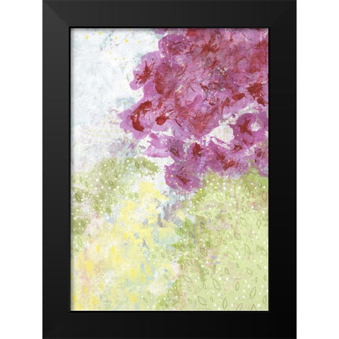 Floral Abstract Black Modern Wood Framed Art Print by Ogren, Sarah