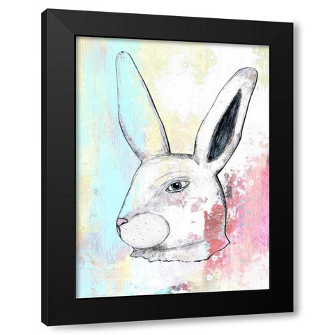 Rainbow Bunny II Black Modern Wood Framed Art Print by Ogren, Sarah