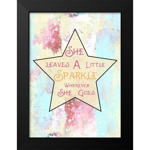 Sparkle Star Black Modern Wood Framed Art Print by Ogren, Sarah