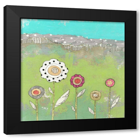 5 Flowers Black Modern Wood Framed Art Print with Double Matting by Ogren, Sarah