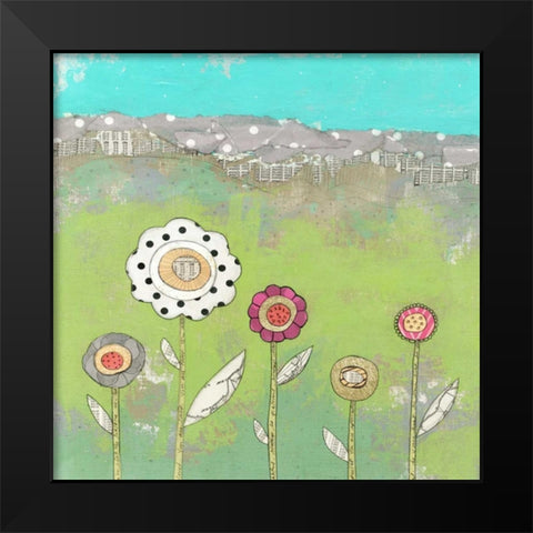5 Flowers Black Modern Wood Framed Art Print by Ogren, Sarah