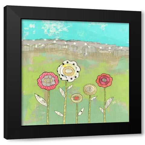 5 More Flowers Black Modern Wood Framed Art Print with Double Matting by Ogren, Sarah