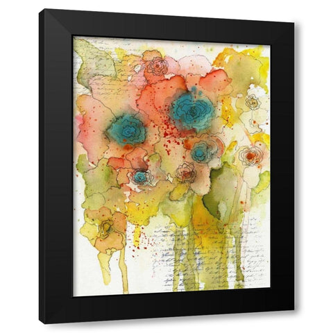 Floral Watercolor Black Modern Wood Framed Art Print by Ogren, Sarah