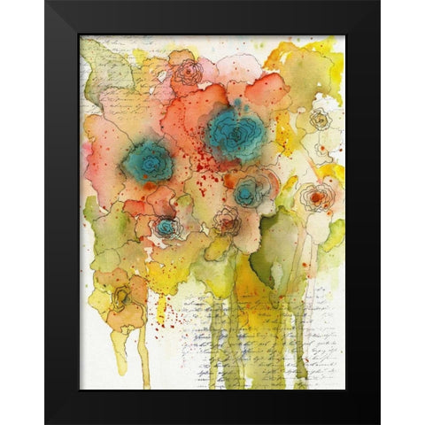 Floral Watercolor Black Modern Wood Framed Art Print by Ogren, Sarah