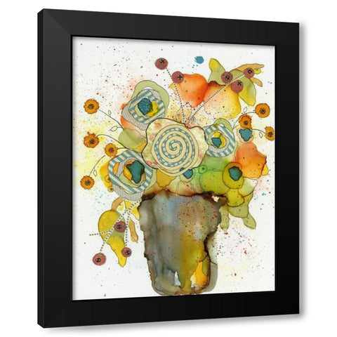 Floral Vase Black Modern Wood Framed Art Print with Double Matting by Ogren, Sarah