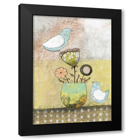 2 Blue Birds Black Modern Wood Framed Art Print by Ogren, Sarah