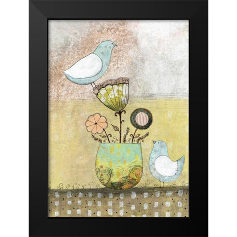 2 Blue Birds Black Modern Wood Framed Art Print by Ogren, Sarah