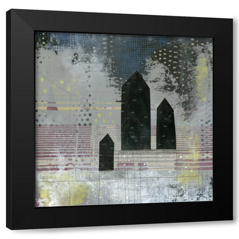 City Life Black Modern Wood Framed Art Print by Ogren, Sarah