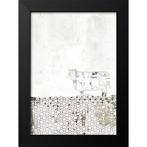 Neutral Cow Black Modern Wood Framed Art Print by Ogren, Sarah