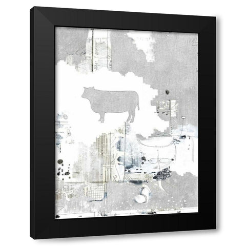 Industry Cow Black Modern Wood Framed Art Print by Ogren, Sarah