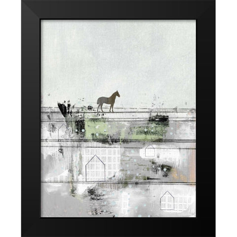 The Brown Horse Black Modern Wood Framed Art Print by Ogren, Sarah