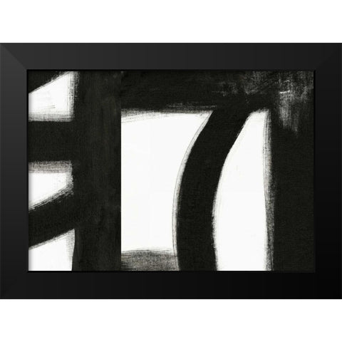Black and White V Black Modern Wood Framed Art Print by Ogren, Sarah