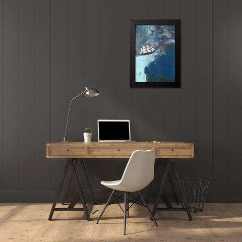The Dark Blue Ocean Black Modern Wood Framed Art Print by Ogren, Sarah