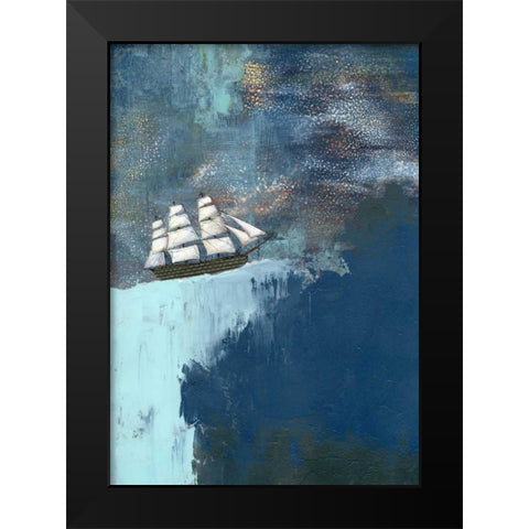 The Dark Blue Ocean Black Modern Wood Framed Art Print by Ogren, Sarah