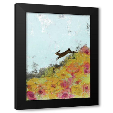 The Brown Rabbit Black Modern Wood Framed Art Print with Double Matting by Ogren, Sarah