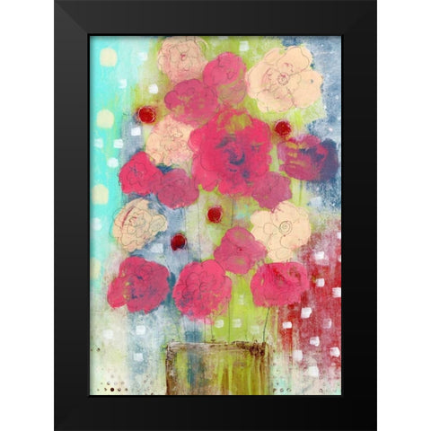 Bright Floral Black Modern Wood Framed Art Print by Ogren, Sarah