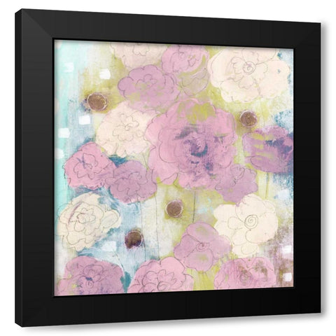 Lavender and Lime Flowers Black Modern Wood Framed Art Print by Ogren, Sarah
