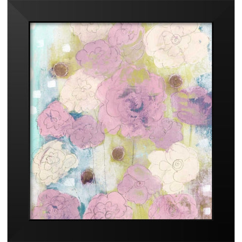 Lavender and Lime Flowers Black Modern Wood Framed Art Print by Ogren, Sarah
