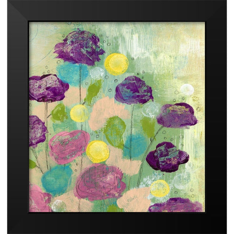 Purple Flowers Black Modern Wood Framed Art Print by Ogren, Sarah