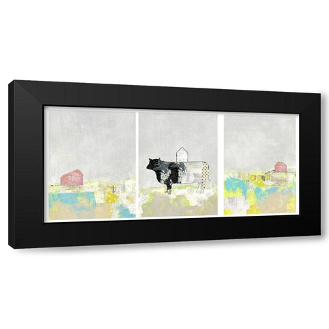 3 Barns and a Cow Set Black Modern Wood Framed Art Print with Double Matting by Ogren, Sarah